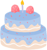 Handdrawn Textured Cute Birthday Cake